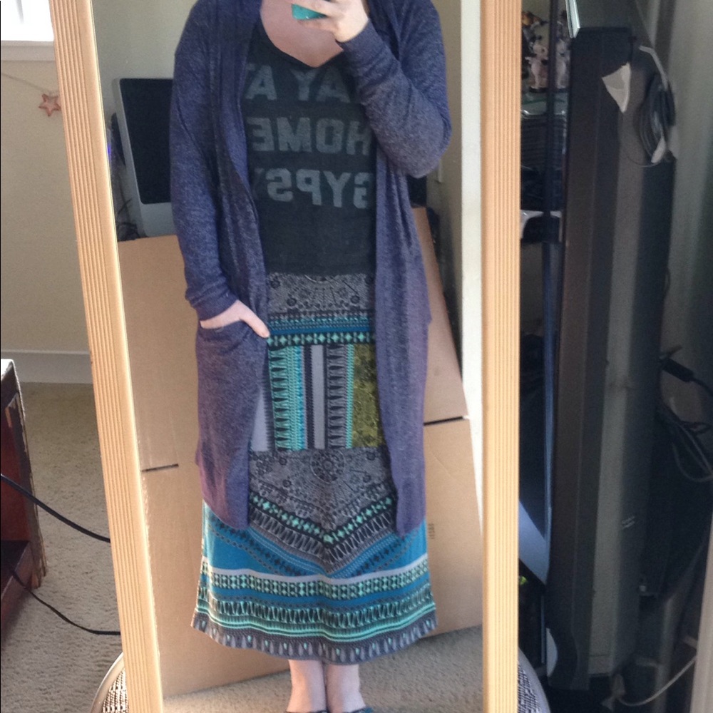 LIKE NEW❗️Blue Hood Boho Duster